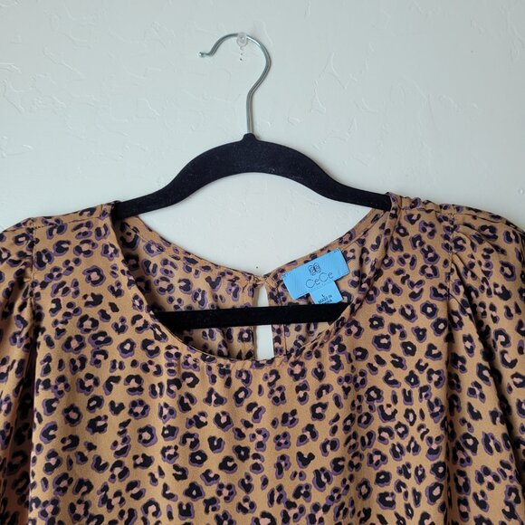 CeCe Animal Print Cap Sleeve Blouse - Picture 3 of 7
